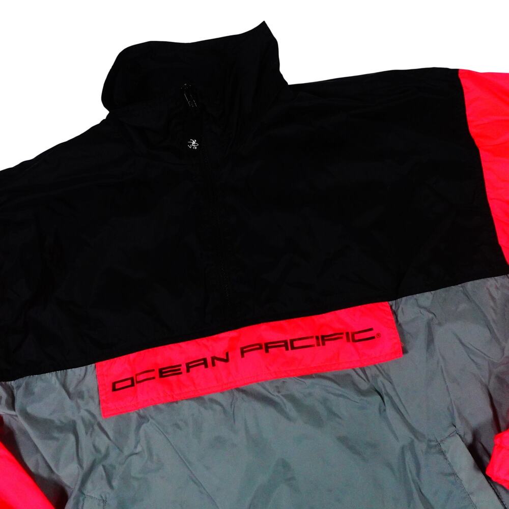 Ocean Pacific OP Eco Logic Y2K 90s Vintage Surfer Windbreaker Neon Men's Large